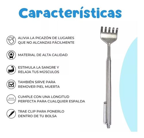 Manita Rascadora Extensible Metal Mano For Rascar 1pz F