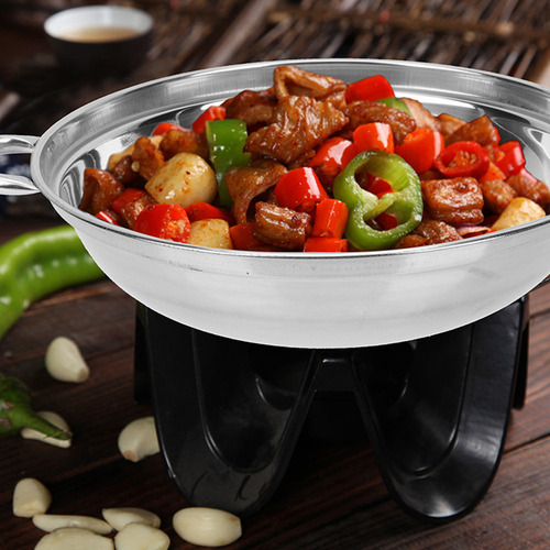 Plancha De Acero Inoxidable Sartenes Wok Con Tapa, 2 Unidade