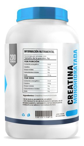 Creatina Monohidratada Varios Sabores 1kg D-mon Alta Pureza