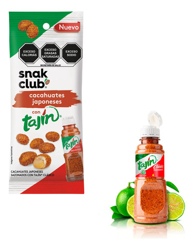 Cacahuates Japoneses Con Tajin De Snak Club Botana Bolsa 45g