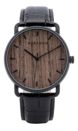 Relógio Masculino Madeira Bobo Bird Original Gt0581 - Top Cor da correia Preto Cor do bisel Preto Cor do fundo Marrom