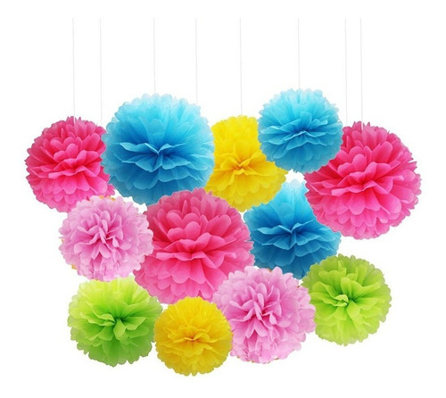 Pompones De Tissue De Diferentes Colores