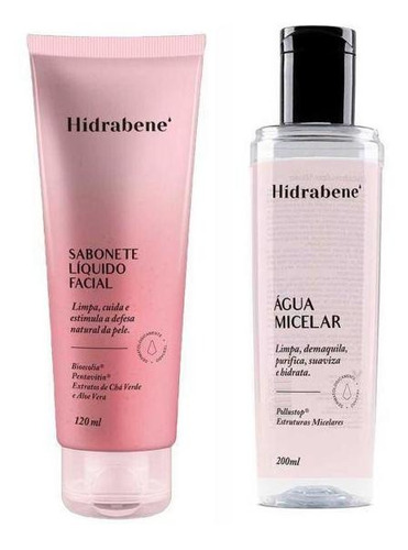 Kit Hidrabene Sabonete Líquido Facial 120ml E Água Micelar