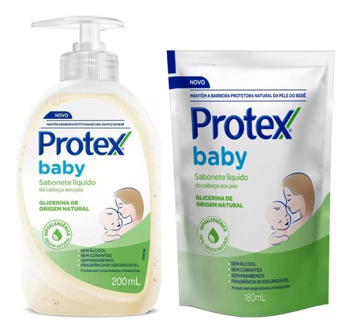 Kit Sabonete Líquido Glicerina + Refil Protex Baby 