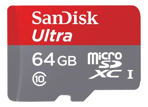 Cartão de memória SanDisk SDSQUNC-064G-AN6MA  Ultra com adaptador SD 64GB