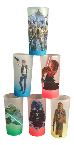 Set 5 Vasos Cuberos Sublimados Star Wars Chewbacca R2d2