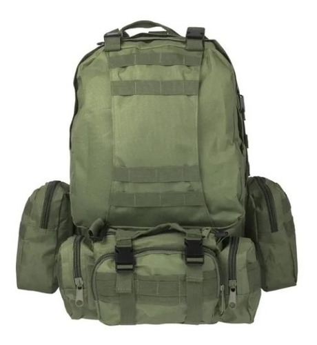 Mochila Táctica Militar Negra 55 Litros  Desmontable Mli Zoo