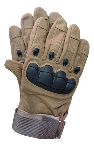 Guantes Tácticos Militar Policía Moto Dedos Completos Marrón Claro L