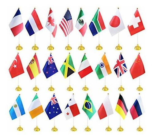 Bclin 24 Paquetes De Banderas Internacionales De Escritorio 