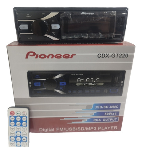 Reproductor Pioneer Bluetooth De Carro Mp3 Usb Radio Control