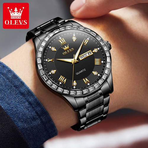 Reloj Olevs De Acero Inoxidable Impermeable De Lujo A La Mod