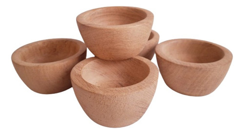 Combo 10 Cazuelas Para Velas Madera Lustrada 7 Cm