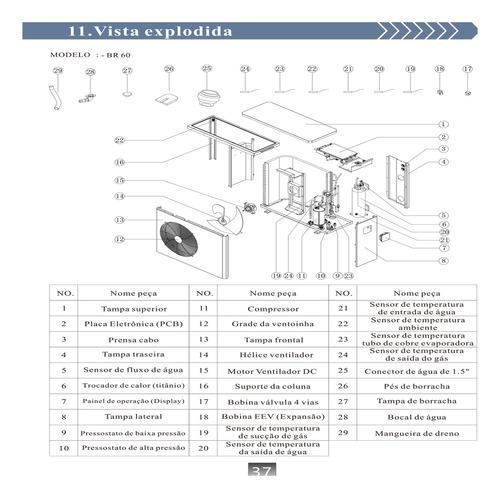 Trocador De Calor Br-60 Brustec Até 60m³ Wi-fi Inverter