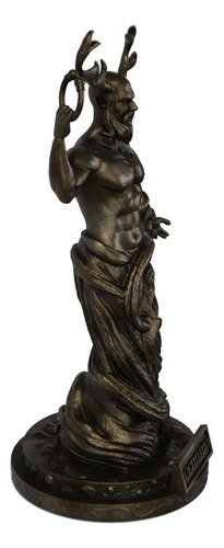 Estatua Deus Cernuno Celta Wicca - Estatueta Cernunnos Cor Cor Ouro Velho