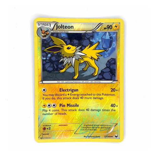 Jolteon 37/108 Holo - Carta Original Pokémon Black & White 5