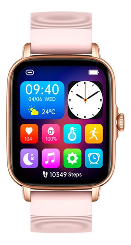 Smartwatch Colmi P30 Rosa Gold Fitness Llamadas Tactil Ip67 Color de la caja Black Color de la malla Pink