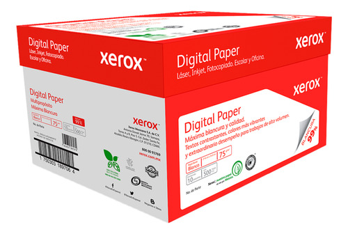 Papel Xerox 3m2000, Tamaño Carta, 5,000 Hojas, Blanco