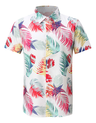 Camisa De Playa Hawaiana De Manga Corta Para Hombre Estampad