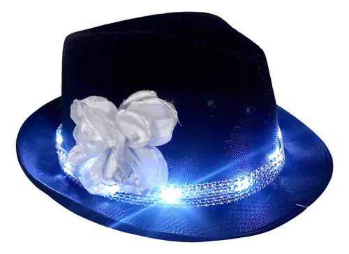 comprar Sombrero Tango Negro Y Plateado Con Luz Cotillón