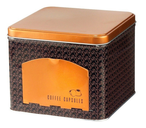 Lata Porta Capsulas Expresso Quality Cobre Em Metal Lyor