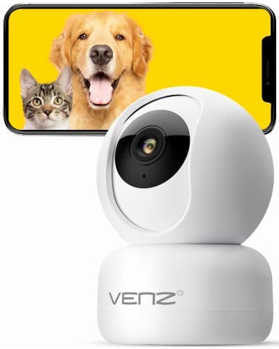 Venz Cámara Interior-1080p Cámara Para Perros Y Gatos Con Te
