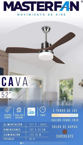 Masterfan Cava Ventilador De Techo Smart Wifi De 52 Pulgadas