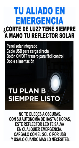 Lampara Led Solar Portátil Usb Recargable Para Camping