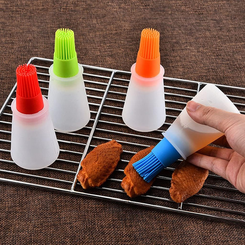 4 Cepillos De Silicona Para Botellas De Aceite, Cepillos Par