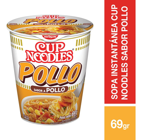 Sopa Instantánea Cup Noodles Sabor Pollo - 69 Gr