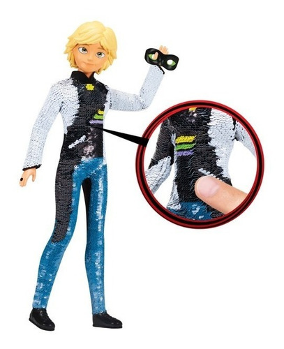 Imagen 2 de 2 de Muñeco Miraculous Adrien A Cat Nor Fashion Flip