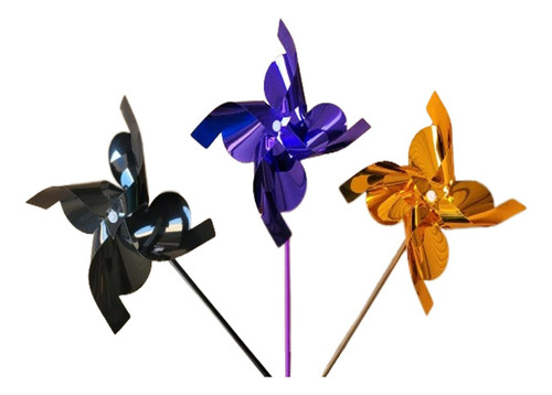 Catavento Halloween Metalizado Multicolorido Kit 12 Unidades