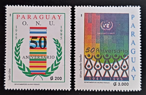 Paraguay, Serie Sc 2523-24 50 Aniversar Onu 1995 Mint L16982