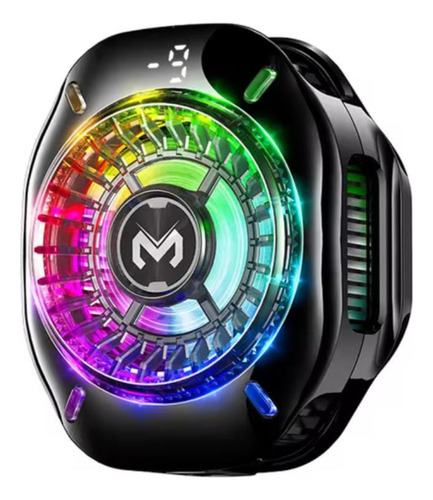 Ventilador Cooler Para Celular Memo Cx10 Con Luces Rgb Negro