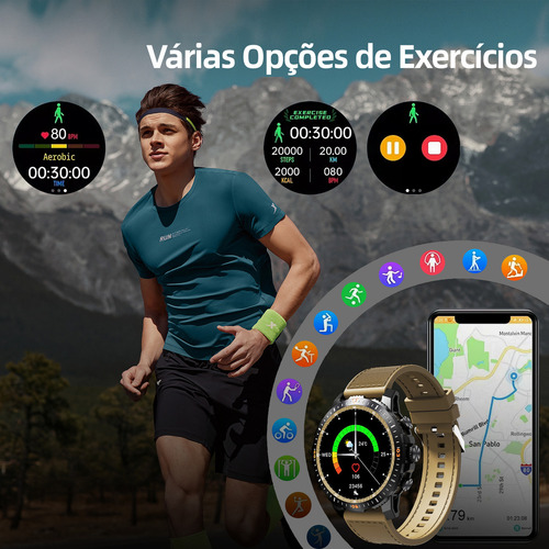 Relógio Inteligente Smartwatch Ultra Bazik Prime W92 Rpo Max Masculino Smartwatches Para Android, Ios Whatsapp Chatgpt 100 Modos Esportivos Gps Ip68 1.43 Amoled 466*466 Px 470mah Cor