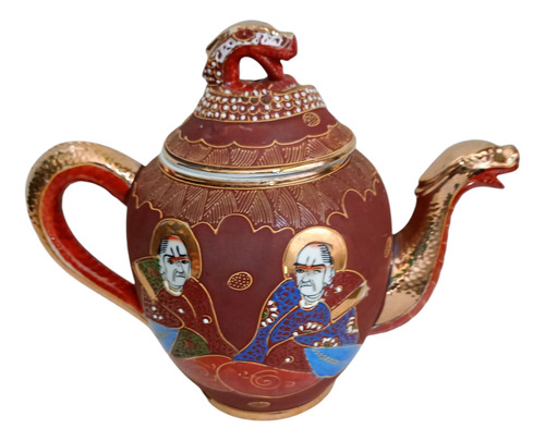 Juego De Té Cáscara De Huevo Porcelana Japonés Para 6 Marrón Floreado (Usado)