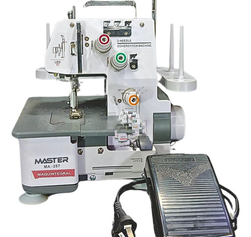 Maquina Collareta Y Tapa Costura Profesional De 3 Hilos Blanco