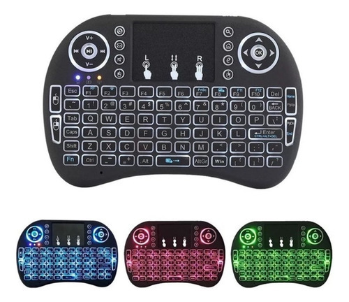 Mini Teclado Universal Leon Gts Bluetooth Tv Box Touchpad Cor do mouse Sem Mouse Cor do teclado Preto