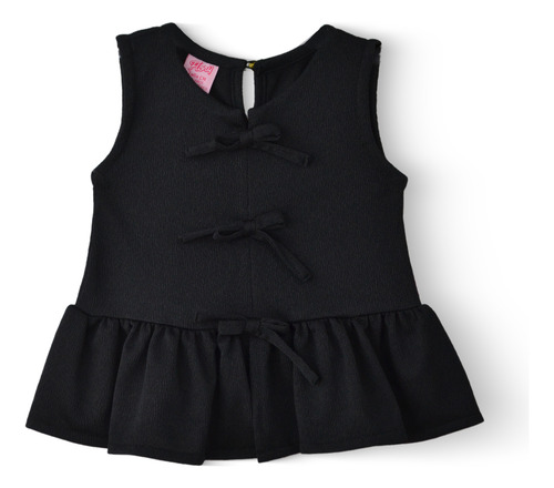 Blusa Con Tres Moños Al Frente Niña Flory 0064