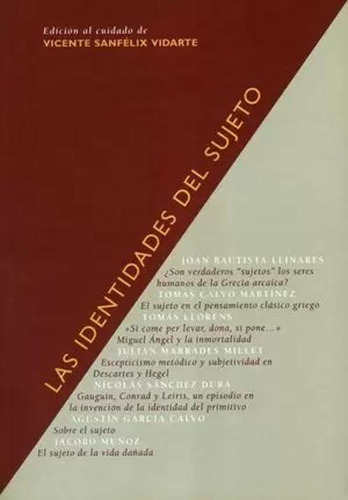 Libro Las Identidades Del Sujeto