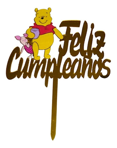 Cake Topper Feliz Cumpleaños Decoración Torta De Winnie Pooh