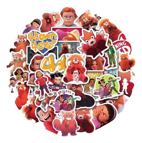  Set De 50 Stickers De Red Truning Comedio Pelicula Animada
