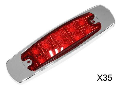 35 Plafones De 12 Led Fija + Estrobo Remolque Rojo 99luxes