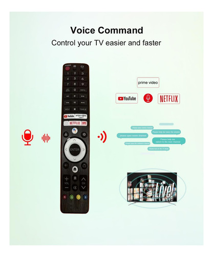 Control Remoto De Voz Jisowa Para Sharp 2t-c32be1t Aculo De