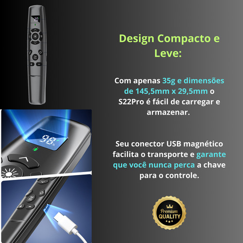 Apresentador De Slides Passador Com Laser Controle Sem Fio