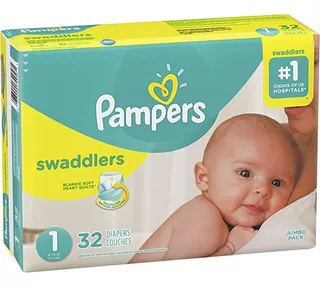 Los Pañales Pampers Swaddlers Recién Nacidos Tamaño 1 32 Con