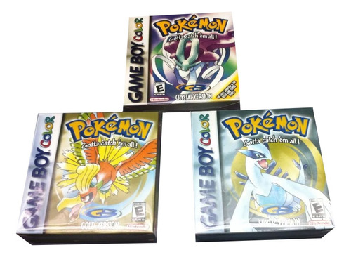 3 Cajas Custom Para Juegos Pokemon Gold + Crystal + Silver