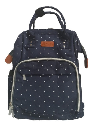 Mochila Maternal Jean Con Lunares