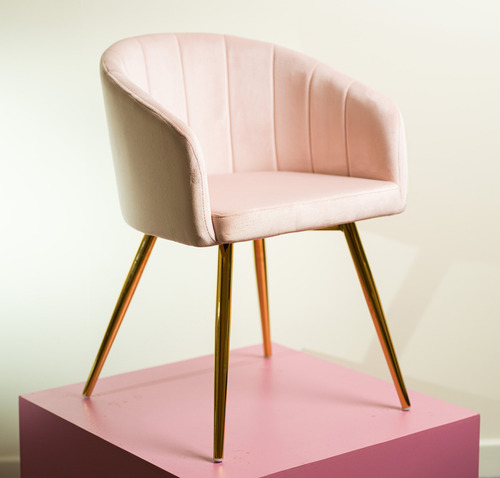 Zamibia Silla Beirut Pana Terciopelo Moderna Sybil Thea Asiento Rosa Claro