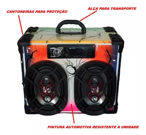 Caixa bob Nova Vazia para ser montada 1 Par 6x9 + 1 Radio