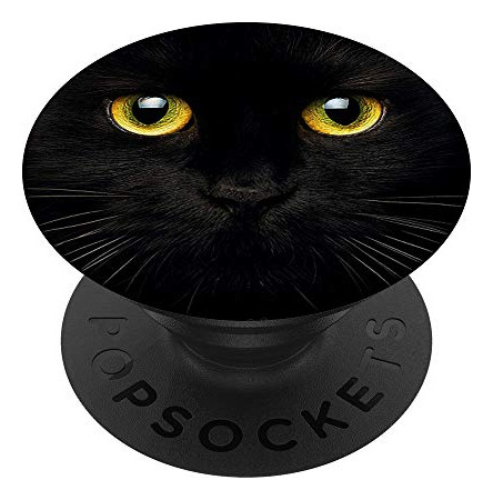 Gato Negro Con Ojos Amarillos Lindo Cerrar Kitty 2lrk6